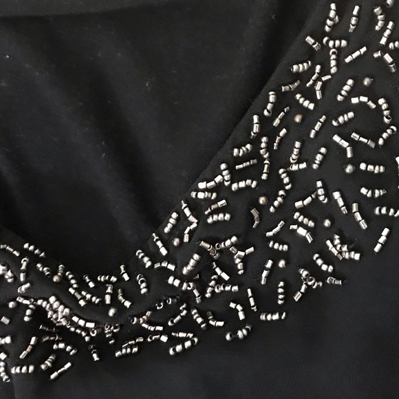 GORGEOUS BLACK CHIFFON EMBELLISHED TOP - Picture 5 of 16
